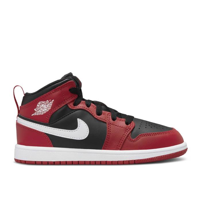 ナイキ エアジョーダン Air Jordan 【 Jordan 1 Mid Ps \u0027Gym Red Black White\u0027 Youth Black/Gym Red/White 】 ミッド Red 赤・赤いこと 黒いこと 黒いこと お坊っちゃん キッズ 黒いこと 黒いこと Red 赤・赤いこと 白いこと 白いこと