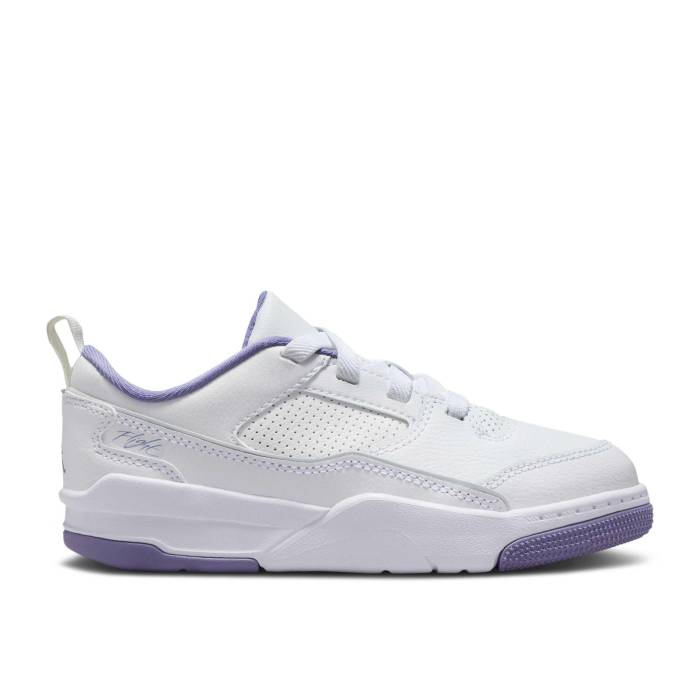 ナイキ エアジョーダン Air Jordan 【 Jordan Flight Court Ps \u0027White Dusty Amethyst\u0027 Youth White/Dusty Amethyst 】 Flight 航空 厚地の外套 お坊っちゃん キッズ 白いこと 白いこと