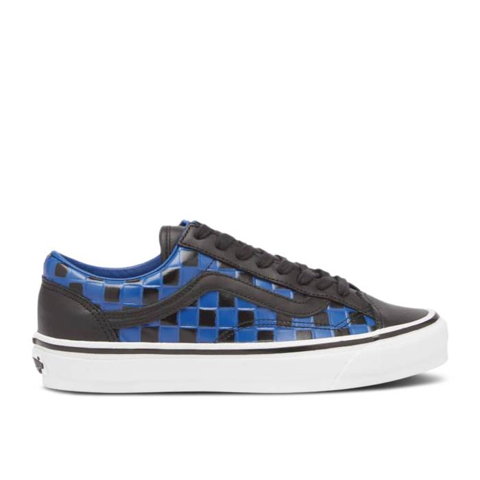 ヴァンズ Vans 【 Old Skool 36 Vibram Leather Checkerboard - Black True Blue Men Check Black/True Blue 】 黒色 ブラック メンズ 黒色 ブラック 青色 ブルー