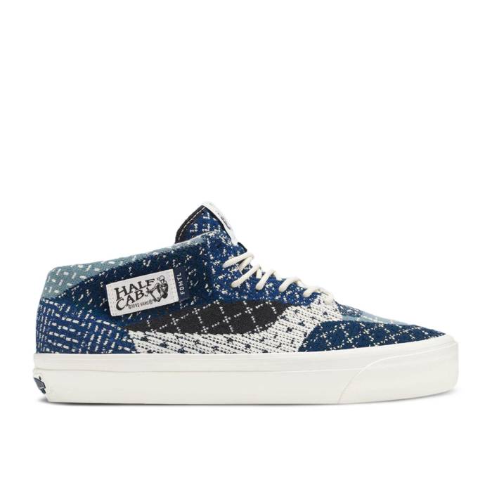 ヴァンズ Vans 【 Fdmtl X Half Cab 33 Engineered Knit \u0027Sashiko Pack\u0027 Men Blue/Marshmallow 】 二分の一 編み物 メンズ 青味 青み