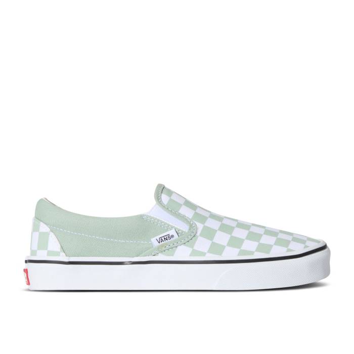 ヴァンズ Vans 【 Classic Slip-On Checkerboard - Grey Mint Green Men Grey Mint Green/White 】 クラシック slip-on スリッポン 灰色 グレー メンズ 灰色 グレー green 緑・グリーン 白色 ホワイト