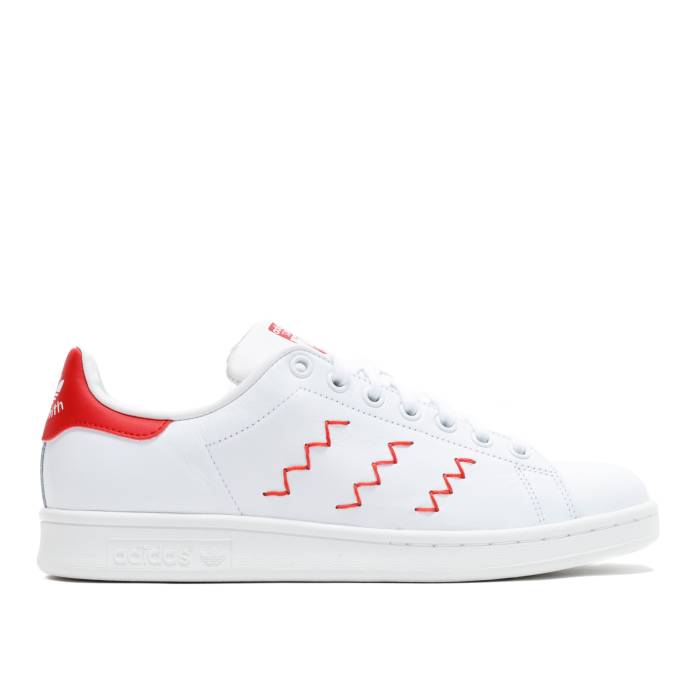アディダス Adidas 【 Wmns Stan Smith Women Footwear White/Footwear White/Collegiate Red 】 レディース 白いこと 白いこと Red 赤・赤いこと