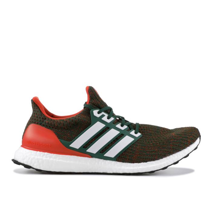 アディダス Adidas 【 Ultraboost 4.0 \u0027Miami Hurricanes\u0027 Men Dark Green/Cloud White/Collegiate Orange 】 メンズ green 緑・緑であること 白いこと 白いこと orange 橙・オレンジ色