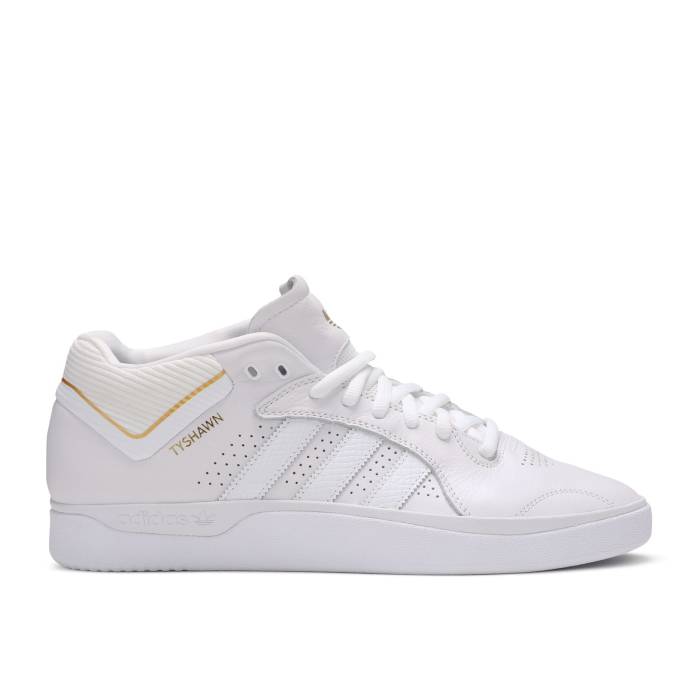 アディダス Adidas 【 Tyshawn 'Footwear White' Men Footwear White/Footwear White/Gold Metallic 】 メンズ 白色 ホワイト ゴールド