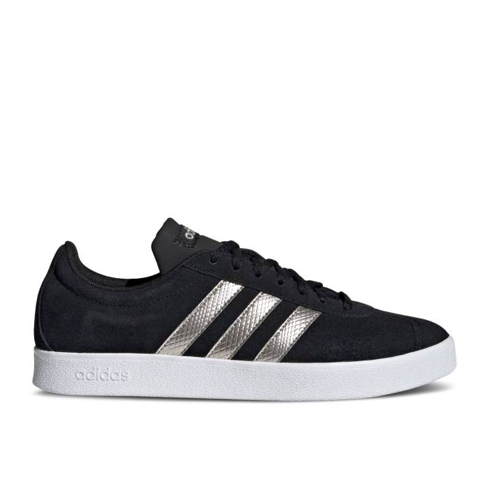 アディダス Adidas 【 Wmns Vl Court 2.0 'Black Platinum Metallic' Women Core Black/Platinum Metallic/Cloud White 】 コート Platinum プラチナム レディース コア 黒色 ブラック Platinum プラチナム 白色 ホワイト|スニケス