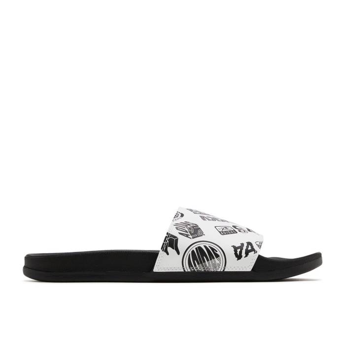 アディダス Adidas 【 Adilette Comfort Slide \u0027All Over Logos - White\u0027 Men Cloud White/Core Black/Core Black 】 アディレッタ Slide サンダル メンズ 白いこと 白いこと 中核グループ 黒いこと 黒いこと