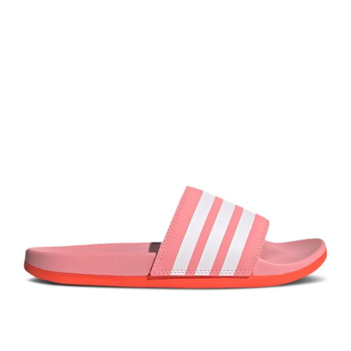 アディダス Adidas 【 Wmns Adilette Comfort Slides \u0027Super Pop Red\u0027 Women Super Pop/Cloud White/Solar Red 】 アディレッタ レディース 白いこと 白いこと Red 赤・赤いこと
