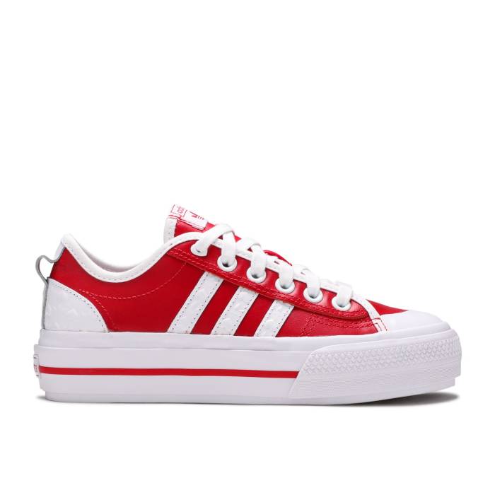 アディダス Adidas 【 Wmns Nizza Rf Platform 'Heart Embossed - Scarlet' Women Scarlet/Cloud White/Core Black 】 レディース 白色 ホワイト コア 黒色 ブラック｜スニケス