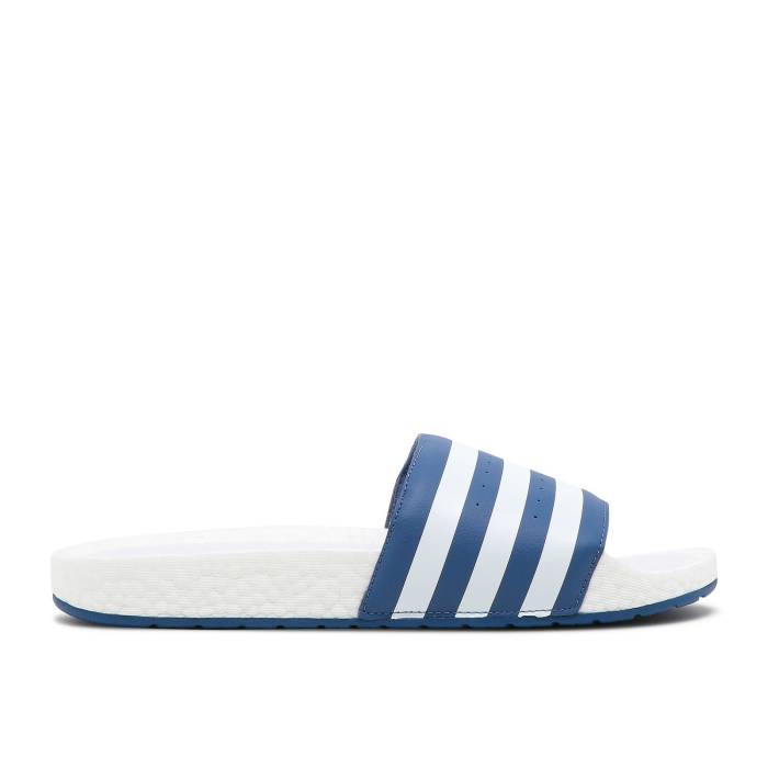 アディダス Adidas 【 Adilette Boost Slides \u0027Crew Blue\u0027 Men Crew Blue/Cloud White/Cloud White 】 アディレッタ ブースト メンズ 労働者の一団 青碧 青碧 白いこと 白いこと