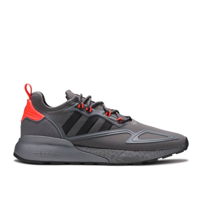 アディダス Adidas 【 Zx 2K Boost 'Grey Solar Red' Men Grey Six/Core Black/Solar Red 】 ブースト メンズ 灰色 グレー コア 黒色 ブラック Red 赤・レッド