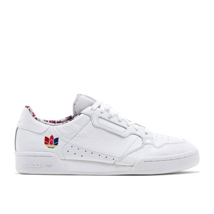 アディダス Adidas 【 Continental 80 \u0027Colorful Trefoil\u0027 Men Cloud White/Cloud White/Scarlet 】 メンズ 白いこと 白いこと