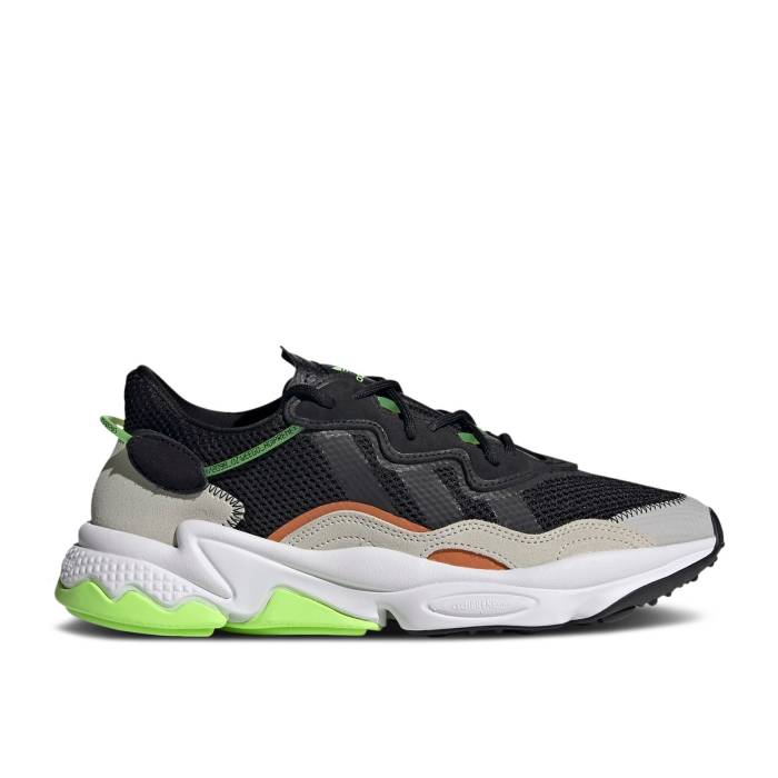 アディダス Adidas 【 Ozweego 'Core Black Green' Men Core Black/Core Black/Cloud White 】 黒色 ブラック メンズ コア 黒色 ブラック 白色 ホワイト｜スニケス