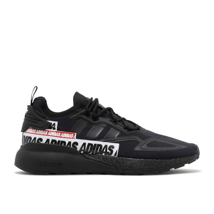 アディダス Adidas 【 Zx 2K Boost \u0027Bold Logo Graphic - Black\u0027 Men Core Black/Core Black/Cloud White 】 ブースト ロゴタイプ グラフィック メンズ 中核グループ 黒いこと 黒いこと 白いこと 白いこと メンズ靴-靴