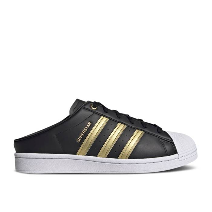 アディダス Adidas 【 Wmns Superstar Mule 'Black Gold Metallic' Women Core Black/Gold Metallic/Cloud White 】 Superstar スーパースター ゴールド レディース コア 黒色 ブラック ゴールド 白色 ホワイト