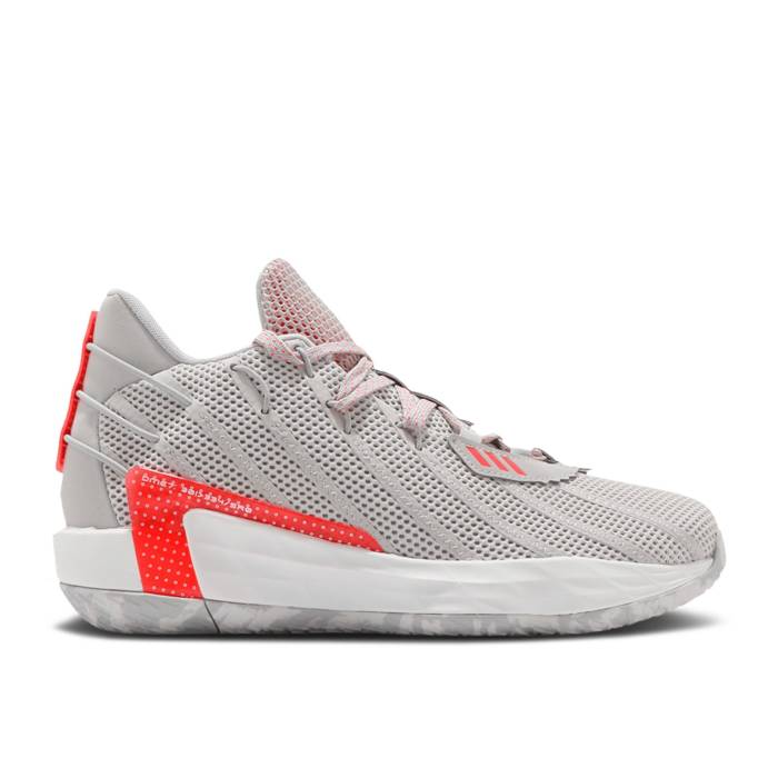アディダス Adidas 【 Dame 7 Gca 'Standing Room Only' Men Grey One/Solar Red/Crystal White 】 靴 メンズ靴 スニーカー メンズ 灰色 グレー Red 赤・レッド 白色 ホワイト画像
