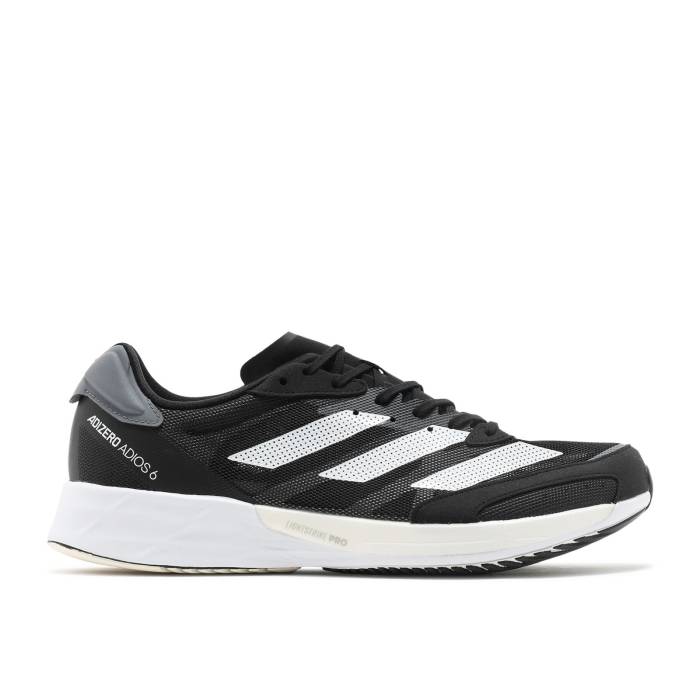 アディダス Adidas 【 Adizero Adios 6 'Black White' Men Core Black/Cloud White/Grey Five 】 アディゼロ アディオス メンズ コア 黒色 ブラック 白色 ホワイト 灰色 グレー