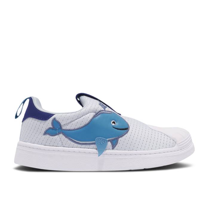 アディダス Adidas 【 Superstar 360 Primeblue Little Kid 'Whale' Youth Halo Blue/Cloud White/Royal Blue 】 Superstar スーパースター ジュニア キッズ 青色 ブルー 白色 ホワイト｜スニケス