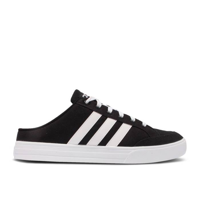アディダス Adidas 【 Vs Set Mule Black White Men Core Black/Cloud White/Cloud White 】 メンズ コア 黒色 ブラック 白色 ホワイト
