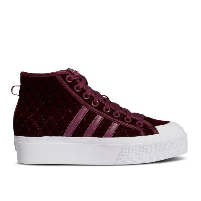 アディダス Adidas 【 Wmns Nizza Platform Mid \u0027Victory Crimson\u0027 Women Supplier Colour/Victory Crimson/Cloud White 】 ミッド レディース Victory 白星 クリムゾン 白いこと 白いこと