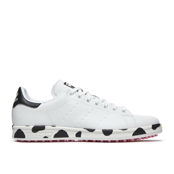 アディダス Adidas 【 Stan Smith Primegreen Le Spikeless Golf 'Cow Print' Men Cloud White/Core Black/Cloud White 】 golf ゴルフ メンズ 白色 ホワイト コア 黒色 ブラック