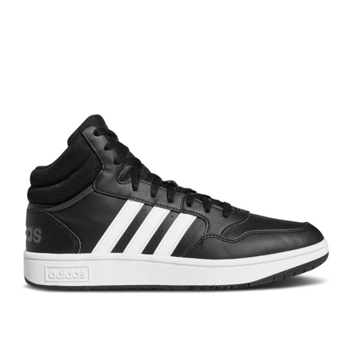 アディダス Adidas 【 Hoops 3.0 Mid 'Core Black' Men Core Black/Cloud White/Grey Six 】 ミッド メンズ コア 黒色 ブラック 白色 ホワイト 灰色 グレー