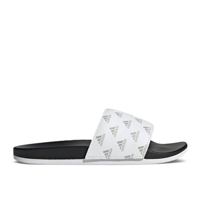 アディダス Adidas 【 Adilette Comfort Slide \u0027Repeat Logo - White\u0027 Men Cloud White/Grey Two/Cloud White 】 アディレッタ Slide サンダル ロゴタイプ メンズ 白いこと 白いこと 薄墨色 薄墨色