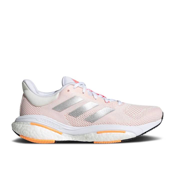 アディダス Adidas 【 Wmns Solarglide 5 \u0027White Silver Metallic\u0027 Women Core White/Silver Metallic/Light Flash Orange 】 Silver しろがね色・しろがね色 レディース 中核グループ 白いこと 白いこと Silver しろがね色・しろがね色 orange 橙・オレンジ色