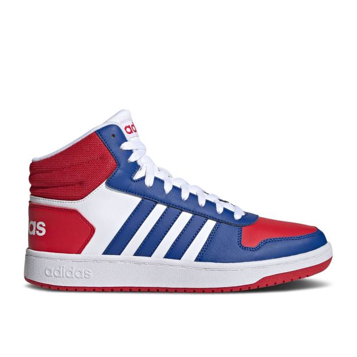 アディダス Adidas 【 Hoops 2.0 Mid \u0027White Blue Red\u0027 Men 】 ミッド 青み 青色 メンズ