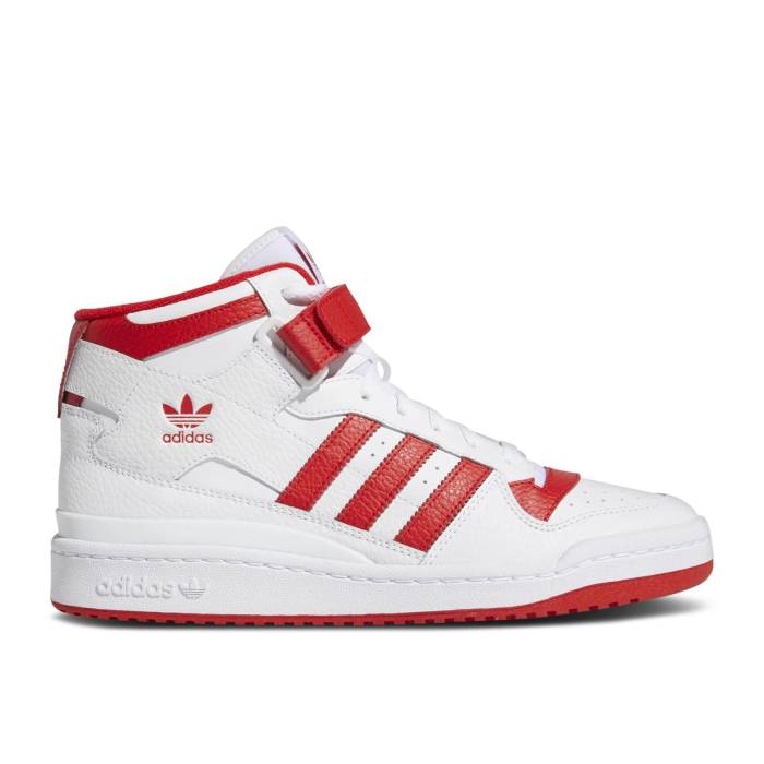 アディダス Adidas 【 Forum Mid \u0027White Vivid Red\u0027 Men Cloud White/Vivid Red/Cloud White 】 討論会 ミッド メンズ 白いこと 白いこと Red 赤・赤いこと