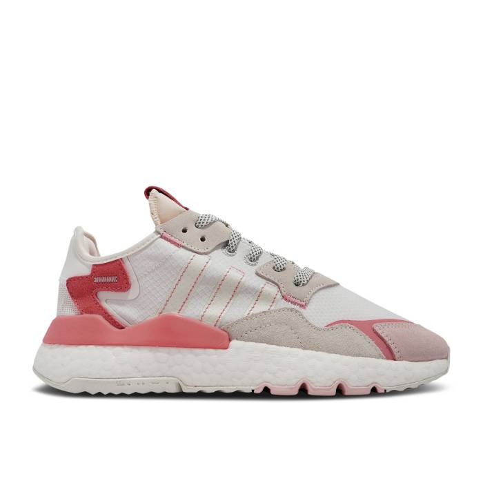 アディダス Adidas 【 Wmns Nite Jogger 'Pink Tint' Women Cloud White/Pink Tint/Vista Pink 】 ジョガーパンツ レディース 白色 ホワイト pink ピンク|スニケス