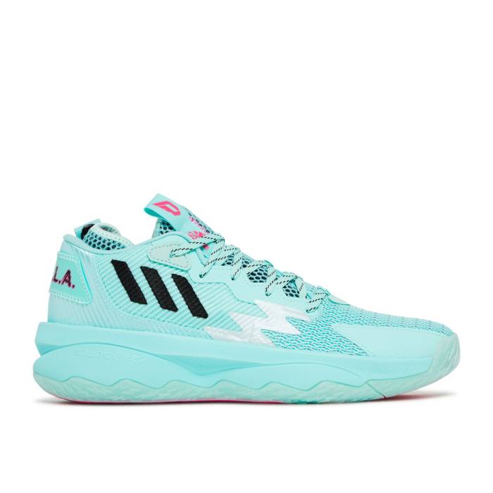 アディダス Adidas 【 Dame 8 'Respect My Name' Men Energy Aqua/Core Black/Team Shock Pink 】 メンズ エナジー アクア コア 黒色 ブラック Team チーム ショック pink ピンク