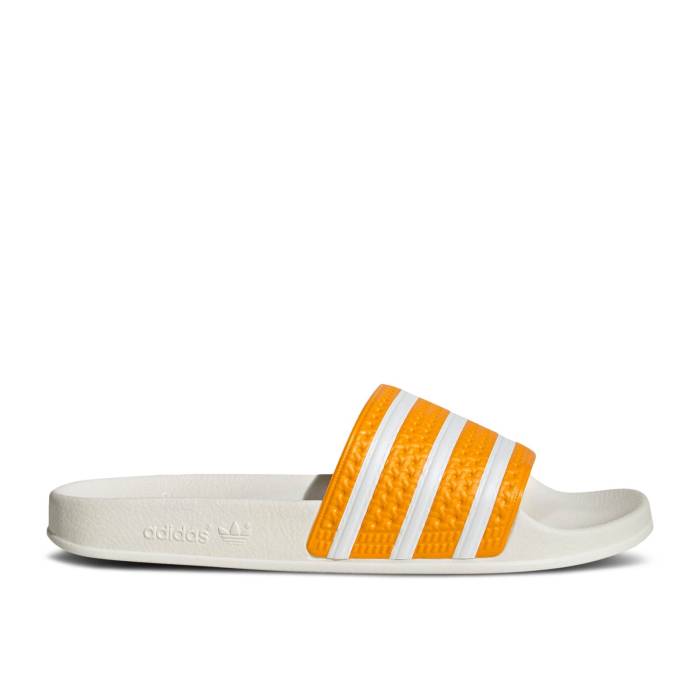 アディダス Adidas 【 Adilette Slide 'Team College Gold' Men Team College Gold/Cloud White/Off White 】 アディレッタ Slide サンダル カレッジ メンズ Team チーム カレッジ ゴールド 白色 ホワイト｜スニケス