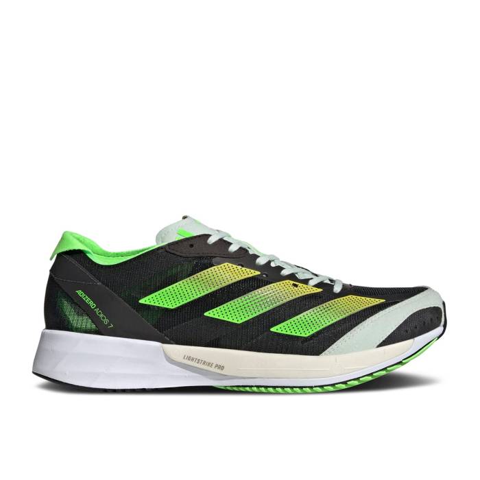 アディダス Adidas 【 Wmns Adizero Adios 7 \u0027Black Solar Green\u0027 Women Core Black/Beam Yellow/Solar Green 】 アディゼロ アディオス レディース 中核グループ 黒いこと 黒いこと yellow 黄味がかった・黄色 green 緑・緑であること