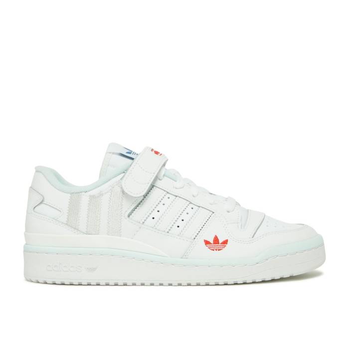 アディダス Adidas 【 Forum Low \u0027White Almost Blue\u0027 Men Cloud White/Cloud White/Almost Blue 】 討論会 メンズ 白いこと 白いこと 青み 青色