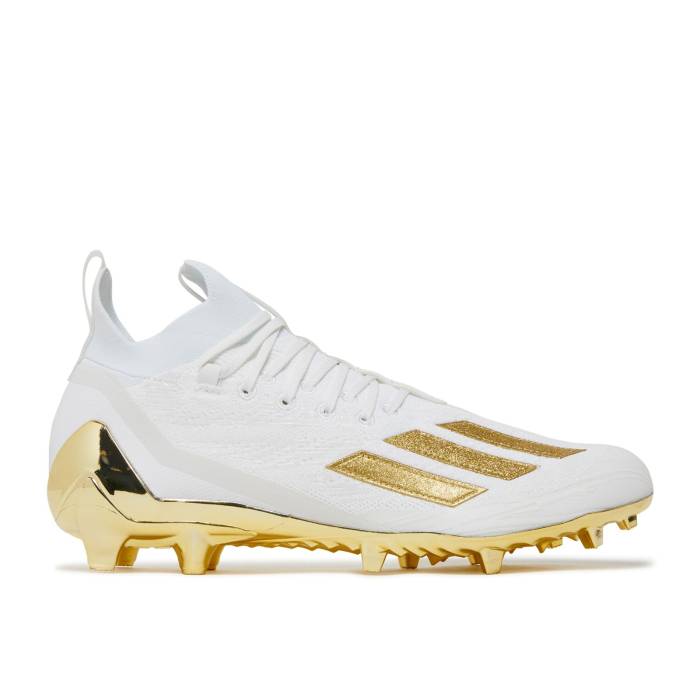 アディダス Adidas 【 Adizero Cleats Primeknit \u0027White Gold Metallic\u0027 Men Cloud White/Gold Metallic/Cloud White 】 アディゼロ クリーツ スパイク ゴールド メンズ 白いこと 白いこと ゴールド