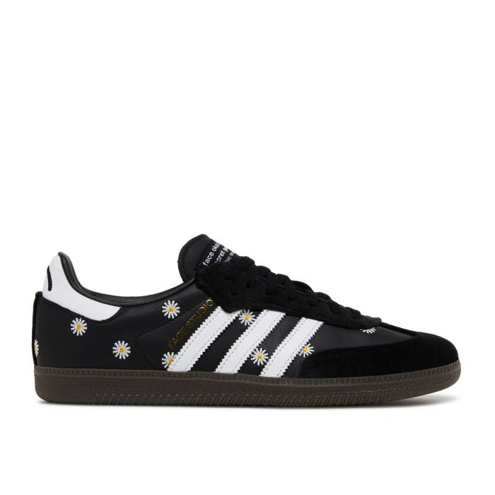 アディダス Adidas 【 Atmos X Face X Samba Og Embroidered Daisies Men Core Black/Footwear White/Gold Foil 】 サンバ メンズ コア 黒色 ブラック 白色 ホワイト ゴールド