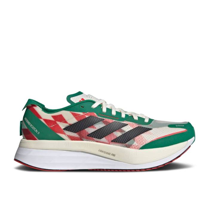 アディダス Adidas 【 Adizero Boston 11 'Refuel' Men Chalk White/Core Black/Bold Green 】 アディゼロ ボストン メンズ 白色 ホワイト コア 黒色 ブラック green 緑・グリーン