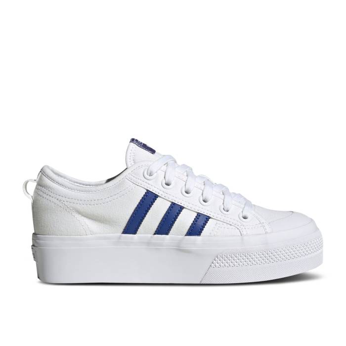 アディダス Adidas 【 Wmns Nizza Platform 'White Semi Lucid Blue' Women Cloud White/Semi Lucid Blue/Core Black 】 レディース 白色 ホワイト 青色 ブルー コア 黒色 ブラック|スニケス