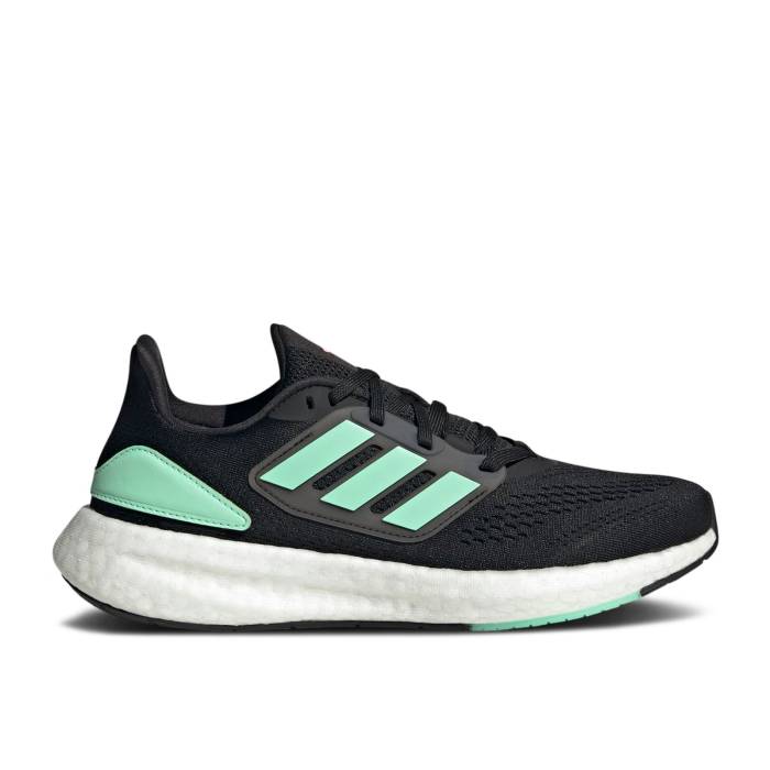 アディダス Adidas 【 Wmns Pureboost 22 \u0027Black Pulse Mint\u0027 Women Core Black/Pulse Mint/Cloud White 】 レディース 中核グループ 黒いこと 黒いこと 白いこと 白いこと
