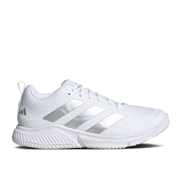 アディダス Adidas 【 Wmns Court Team Bounce 2.0 \u0027White Silver Metallic\u0027 Women Cloud White/Silver Metallic/Grey One 】 厚地の外套 Team 野球クラブ バウンス Silver しろがね色・しろがね色 レディース 白いこと 白いこと Silver しろがね色・シルバ
