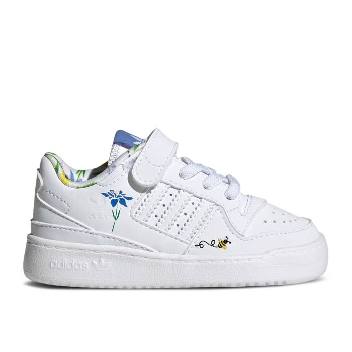 アディダス Adidas 【 Forum Low I \u0027Save The Bees\u0027 Infant Cloud White/Blue Fusion/Green 】 討論会 もの言う花 白いこと 白いこと 青碧 青碧 Fusion 核融合反応 green 緑・緑であること