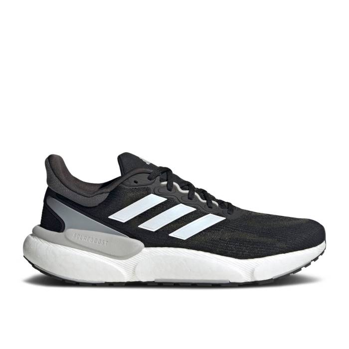 アディダス Adidas 【 Solarboost 5 \u0027Black White\u0027 Men Core Black/Cloud White/Grey Two 】 メンズ 中核グループ 黒いこと 黒いこと 白いこと 白いこと 薄墨色 薄墨色