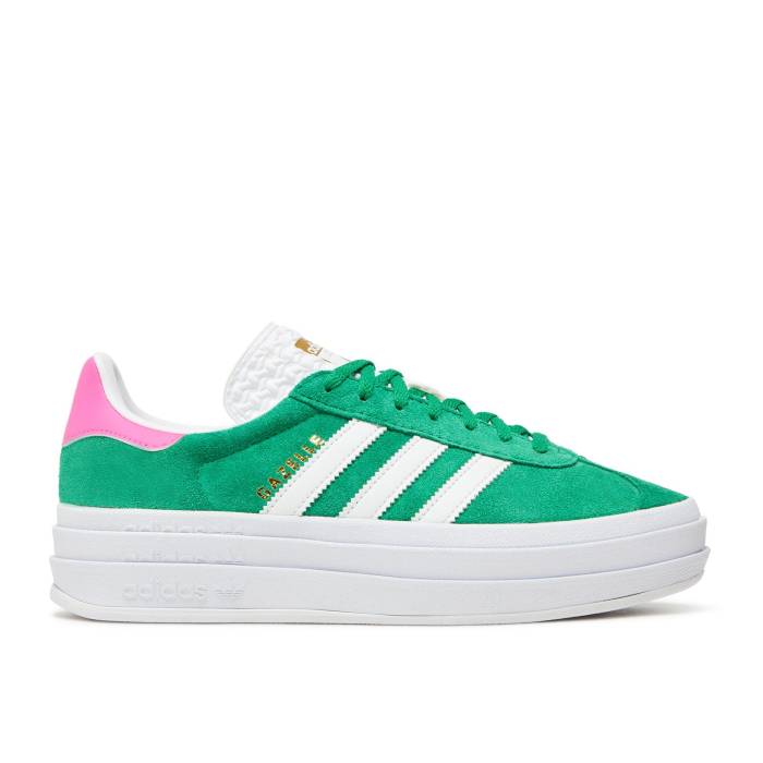 アディダス Adidas 【 Wmns Gazelle Bold \u0027Green Lucid Pink\u0027 Women Green/Cloud White/Lucid Pink 】 ガゼル レディース green 緑・緑であること 白いこと 白いこと pink さくら色