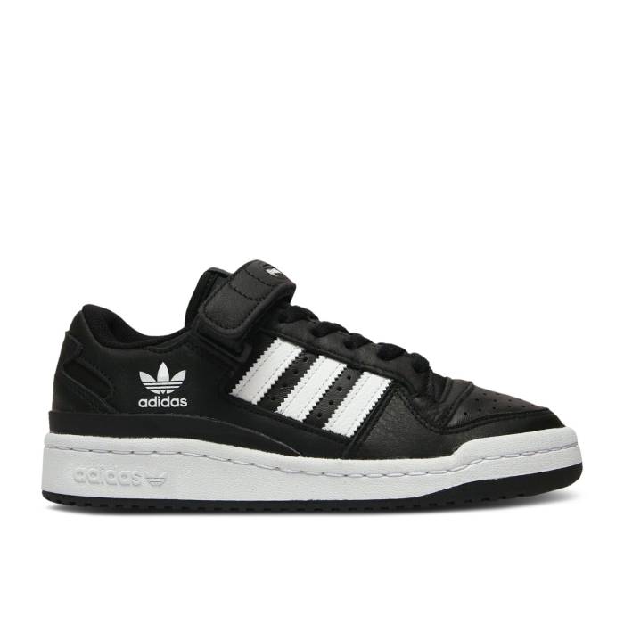アディダス Adidas 【 Forum Low J 'Black White' Youth Core Black/Cloud White/Core Black 】 フォーラム ジュニア キッズ コア 黒色 ブラック 白色 ホワイト｜スニケス