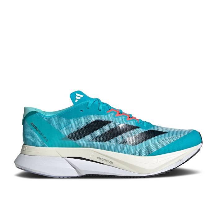 アディダス Adidas 【 Adizero Boston 12 \u0027Lucid Cyan\u0027 Men Lucid Cyan/Core Black/Flash Aqua 】 アディゼロ 豆の町 メンズ シアン 中核グループ 黒いこと 黒いこと アクア