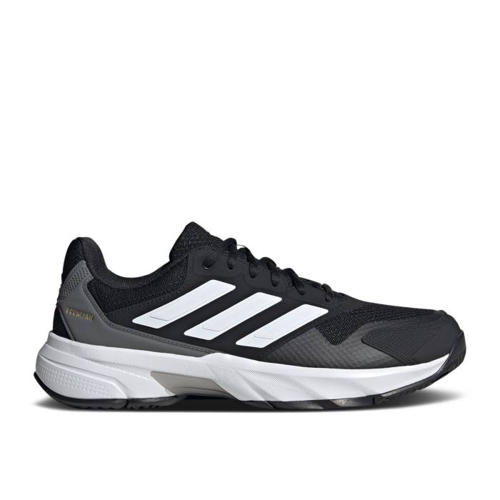 アディダス Adidas 【 Courtjam Control 3 'Black White' Men Core Black/Cloud White/Grey Four 】 メンズ コア 黒色 ブラック 白色 ホワイト 灰色 グレー｜スニケス