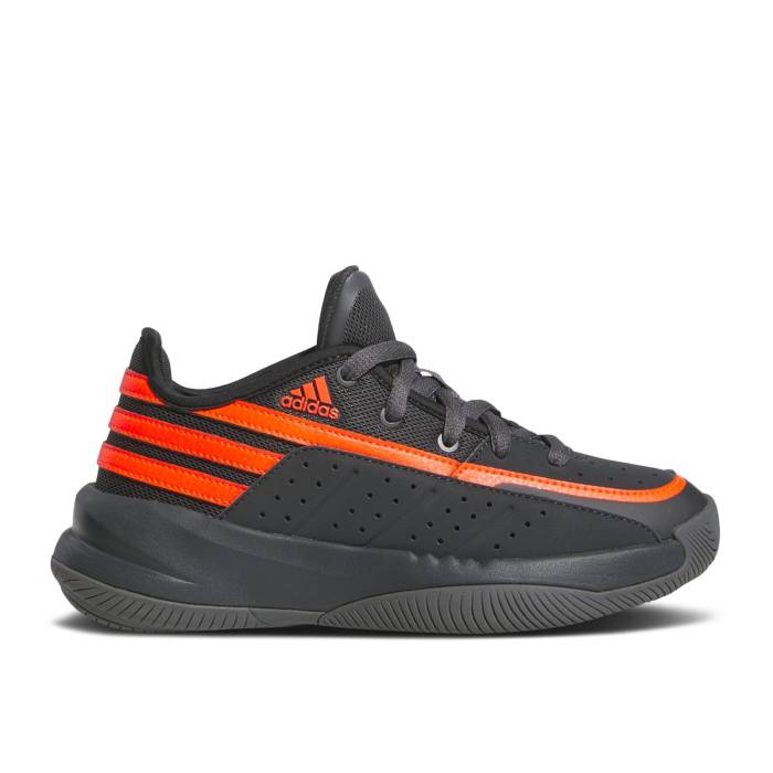 アディダス Adidas 【 Front Court J 'Carbon Solar Red' Youth Carbon/Grey Six/Solar Red 】 コート ジュニア キッズ カーボン 灰色 グレー Red 赤・レッド｜スニケス