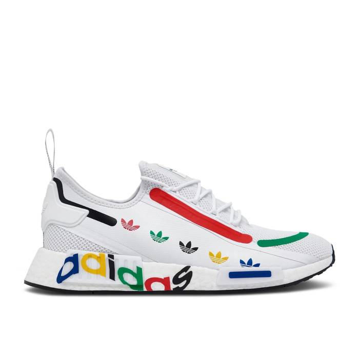 アディダス Adidas 【 Nmd_R1 Spectoo 'Multi-Color Trefoil' Men Footwear White/Core Black/Scarlet 】 メンズ 白色 ホワイト コア 黒色 ブラック