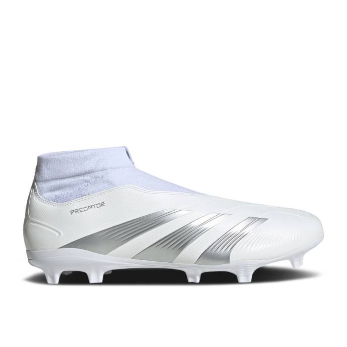 アディダス Adidas 【 Predator 24 League Laceless Fg \u0027Pearlized Pack\u0027 Men Cloud White/Silver Metallic/Cloud White 】 プレデター メンズ 白いこと 白いこと Silver しろがね色・しろがね色