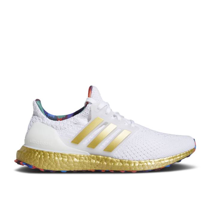 アディダス Adidas 【 Ultraboost 5.0 Dna 'Title Ix' Men Cloud White/Gold Metallic/Royal Blue 】 メンズ 白色 ホワイト ゴールド 青色 ブルー